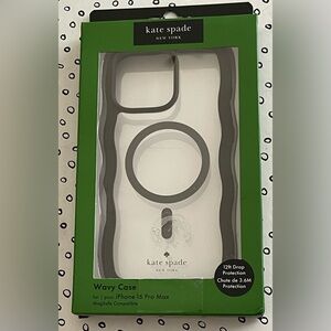 Kate Spade New York Black Wavy IPhone 16 Pro Max Case with Ring Holder New